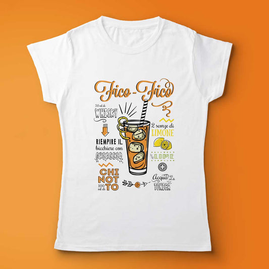 Cocktail Fico-Fico - T-shirt bianca Donna