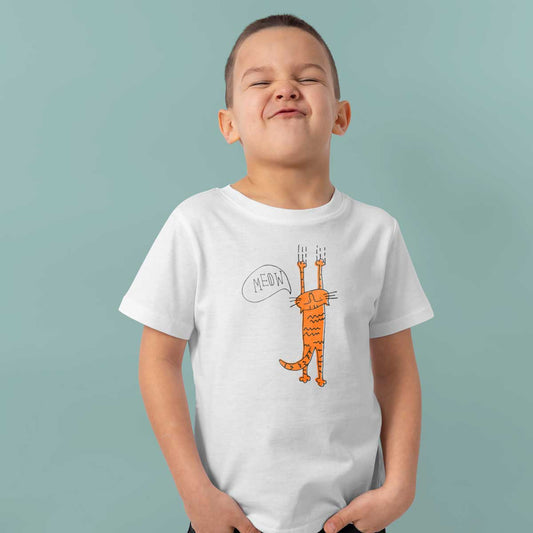 maglietta per bambini con disegno di gatto