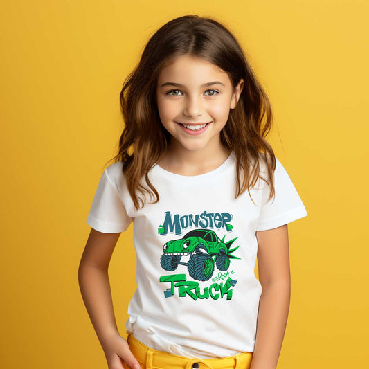 maglietta bambini con monster truck