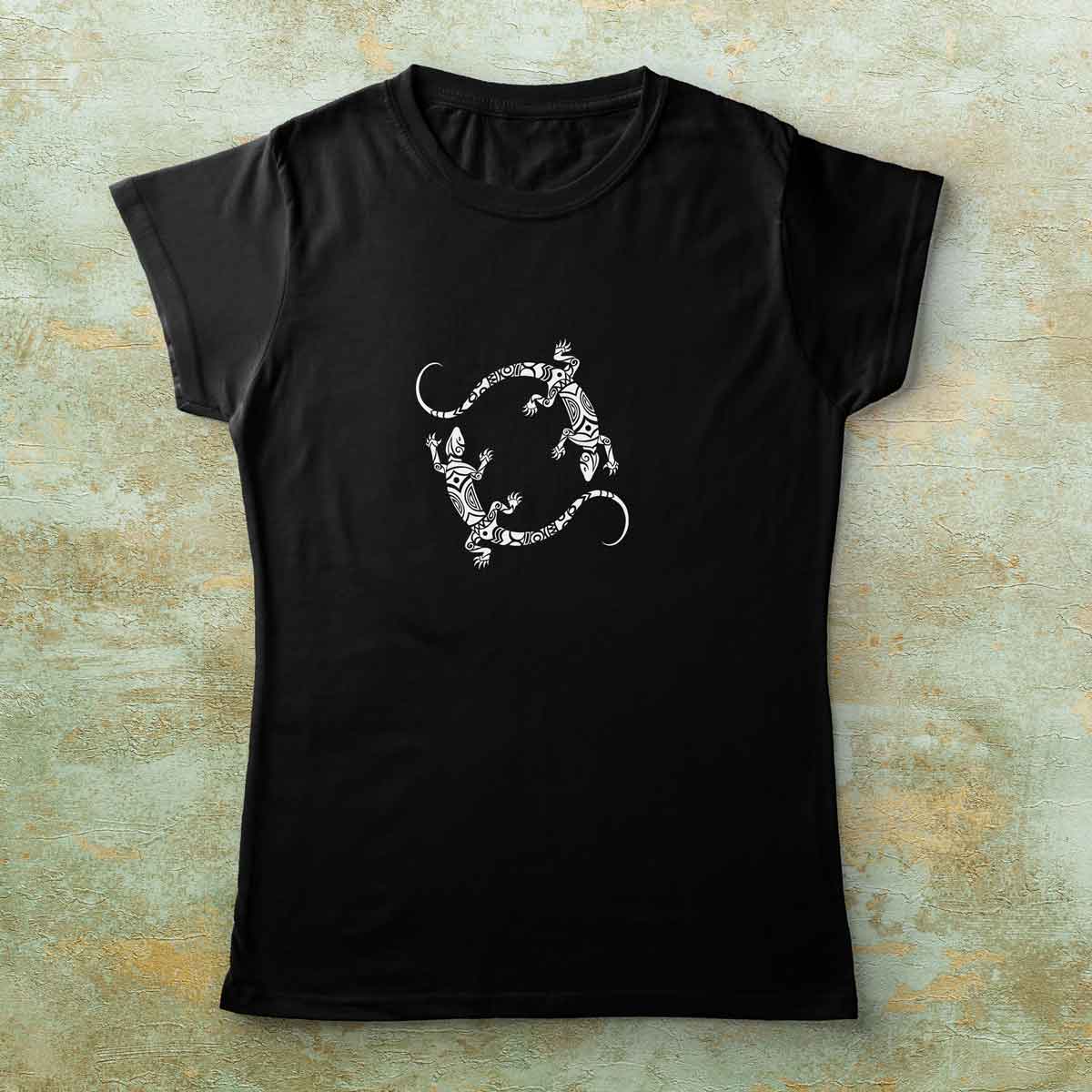 Lucertole maori - T-Shirt nera Donna