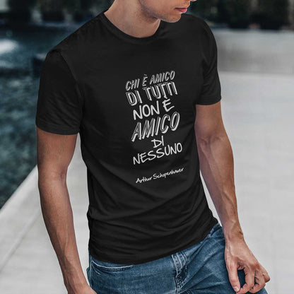 maglietta nera per uomo con scritta