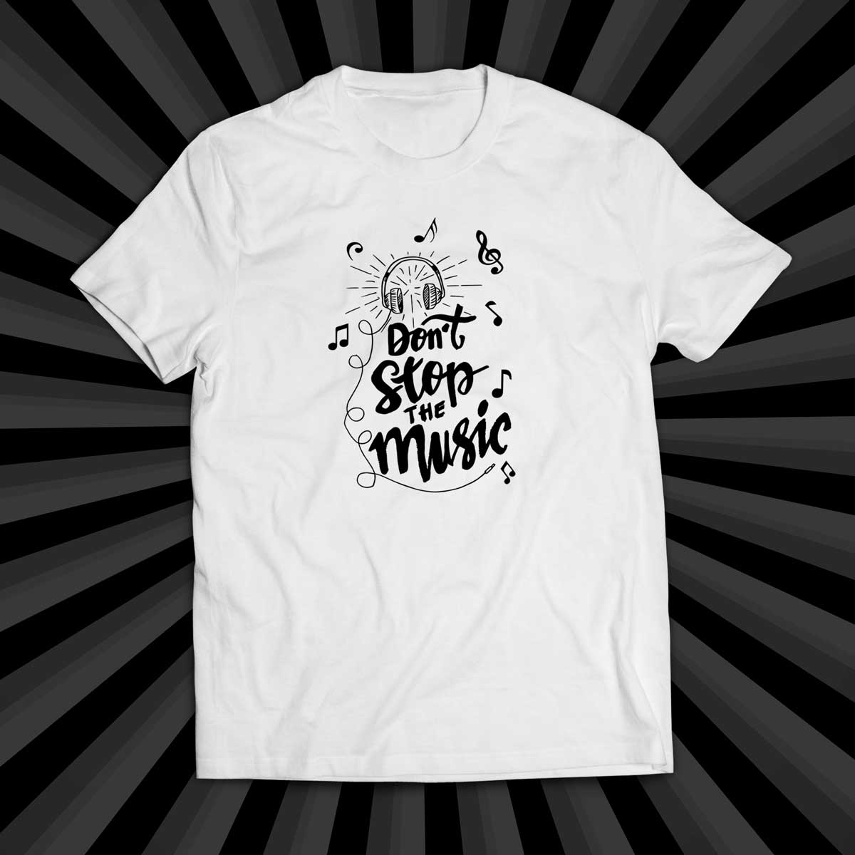 maglietta bianca per uomo musica