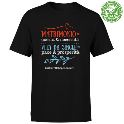 Matrimonio = guerra e necessità - Schopenhauer - T-Shirt nera Uomo