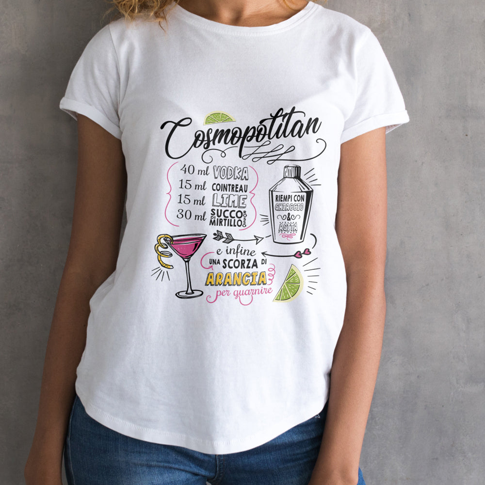 Cocktail Cosmopolitan - T-shirt bianca Donna