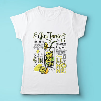Cocktail Gin tonic - T-shirt bianca Donna