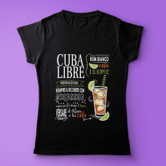 Cocktail Cuba libre - T-shirt nera Donna