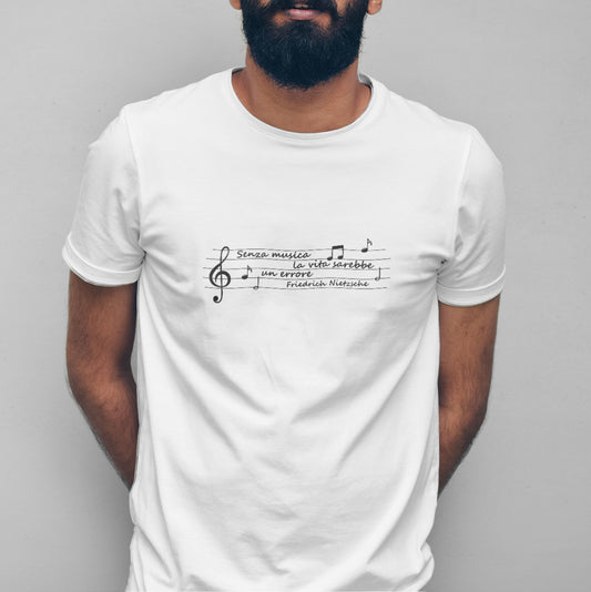 Senza musica la vita sarebbe un errore Nietzsche - T-Shirt bianca Uomo