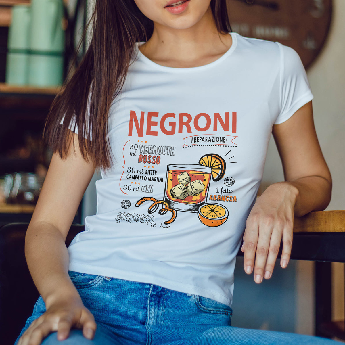 Cocktail Negroni - T-shirt bianca Donna