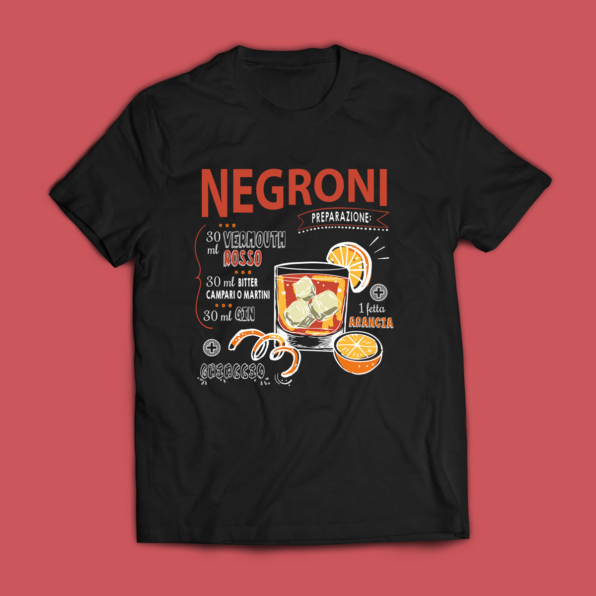 Cocktail Negroni - T-shirt nera Uomo
