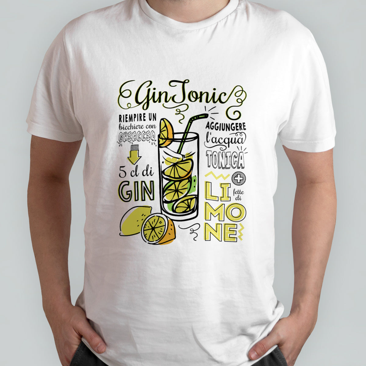 Cocktail Gin tonic - T-shirt bianca Uomo