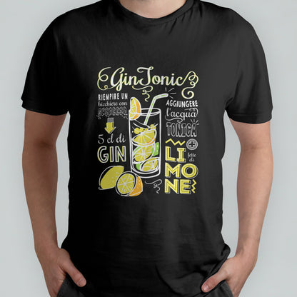 Cocktail Gin tonic - T-shirt nera Uomo