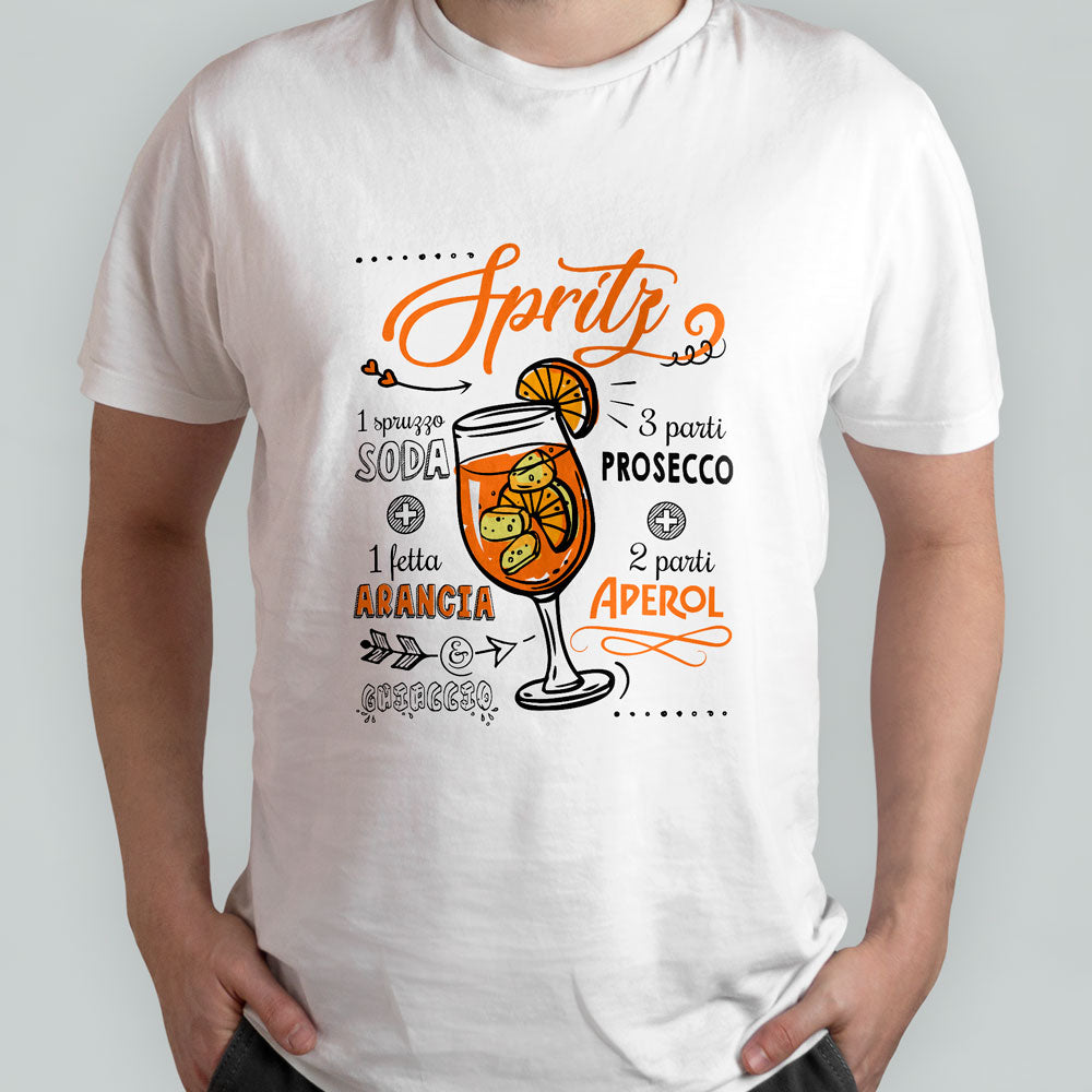 maglietta bianca da uomo con cocktail